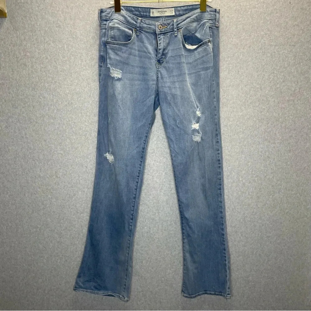 Abercrombie & Fitch Y2K The A&F Skinny Boot Distressed Jeans